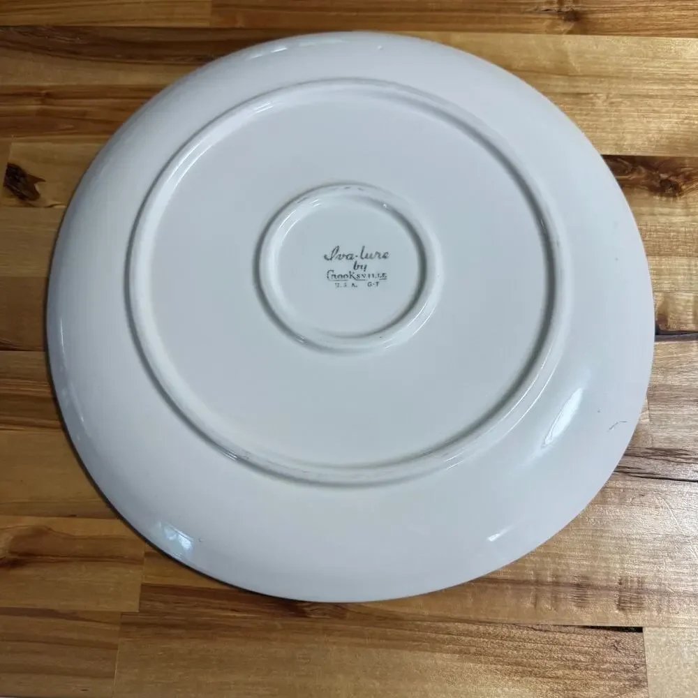 Iva-Lure Crooksville Serving Plate Platter Pennsylvania Dutch Folk Art 12”